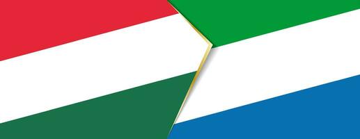Hungría y sierra leona banderas, dos vector banderas