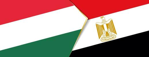 Hungary and Egypt flags, two vector flags.