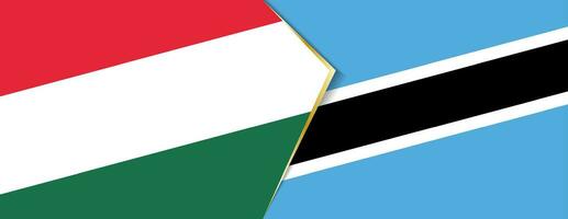 Hungría y Botswana banderas, dos vector banderas