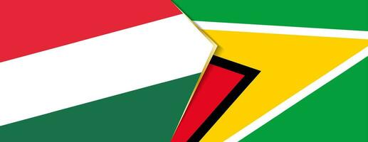 Hungary and Guyana flags, two vector flags.