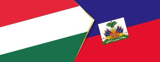 Hungary and Haiti flags, two vector flags.