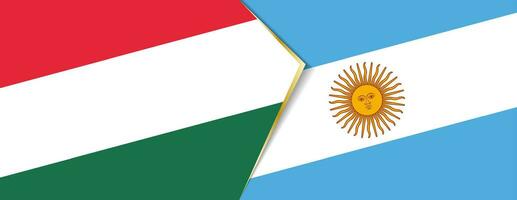 Hungary and Argentina flags, two vector flags.