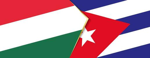 Hungary and Cuba flags, two vector flags.