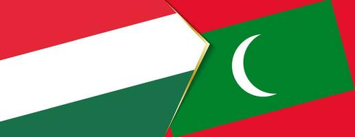 Hungary and Maldives flags, two vector flags.