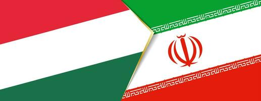 Hungary and Iran flags, two vector flags.