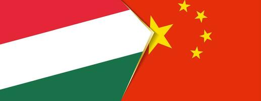 Hungría y China banderas, dos vector banderas