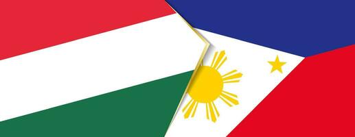 Hungary and Philippines flags, two vector flags.