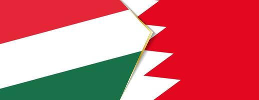 Hungary and Bahrain flags, two vector flags.