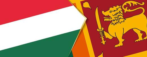 Hungary and Sri Lanka flags, two vector flags.