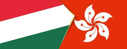 Hungary and Hong Kong flags, two vector flags.