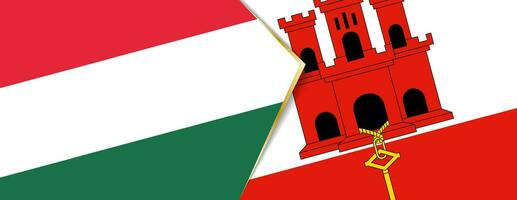 Hungary and Gibraltar flags, two vector flags.