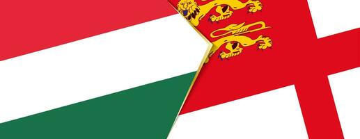 Hungría y sarco banderas, dos vector banderas