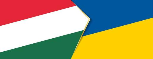 Hungary and Ukraine flags, two vector flags.