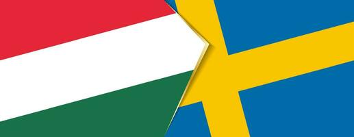Hungría y Suecia banderas, dos vector banderas