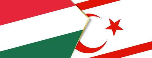 Hungary and Northern Cyprus flags, two vector flags.