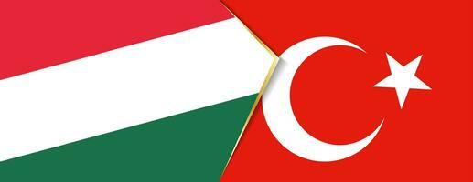 Hungary and Turkey flags, two vector flags.