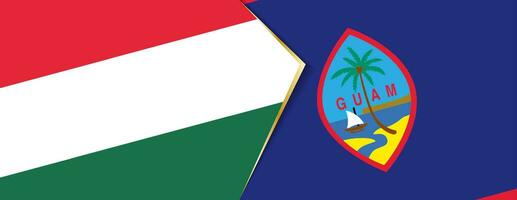 Hungary and Guam flags, two vector flags.