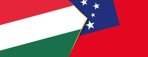 Hungary and Samoa flags, two vector flags.