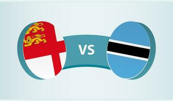 Sark versus Botswana, team sports competition concept. vector