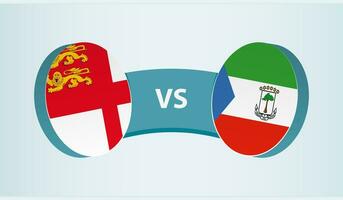 Sark versus Equatorial Guinea, team sports competition concept. vector