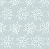 Vector Winter Snowflakes Seamless Pattern. New year texture for print, wrapping paper, design, fabric, decor, gift, backgrounds.