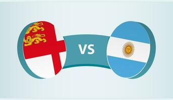 Sark versus Argentina, team sports competition concept. vector