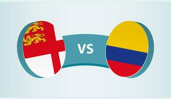 sarco versus Colombia, equipo Deportes competencia concepto. vector