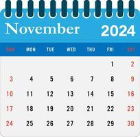 noviembre 2024 calendario pared calendario 2024 modelo vector