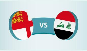 Sark versus Iraq, team sports competition concept. vector