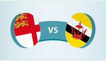 Sark versus Brunei, team sports competition concept. vector