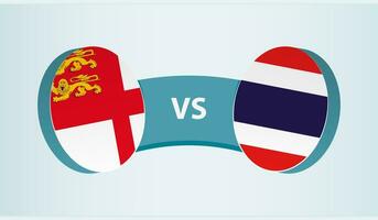 Sark versus Thailand, team sports competition concept. vector