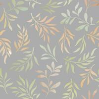 Floral seamless pattern. Branch with leaves gentle autumnal texture. Flourish nature summer garden textured leaves background vector