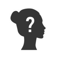 Anonymous woman icon. User no name. Secret person, unknown, incognito. Vector