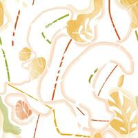 Autumn leaves seamless pattern. Season floral watercolor drawn wallpaper. Fall leaf nature background. vector