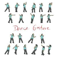 simple shape dancing people illustration vector hand drawn isolated on white background