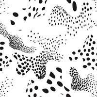 Abstract  seamless pattern with chaotic flowing abstract organic shapes in retro style. Dots and blots artistic stylish ornamental endless background vector