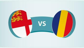 Sark versus Romania, team sports competition concept. vector