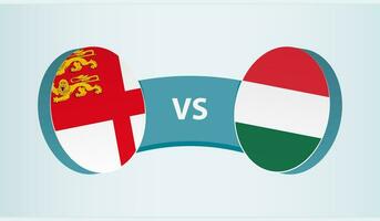 Sark versus Hungary, team sports competition concept. vector