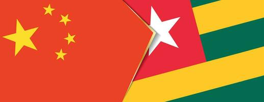 China and Togo flags, two vector flags.