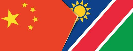 China and Namibia flags, two vector flags.