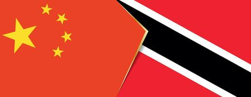 China and Trinidad and Tobago flags, two vector flags.