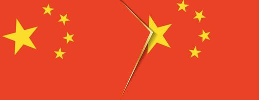 China and Australia flags, two vector flags.