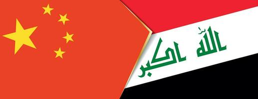 China and Iraq flags, two vector flags.