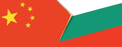 China and Bulgaria flags, two vector flags.