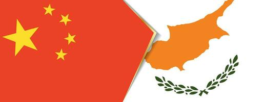 China and Cyprus flags, two vector flags.