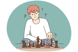 Man playing chess feel frustrated photo