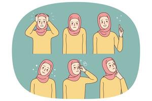 Set of woman in hijab photo