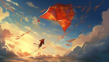 kite in the sky photo