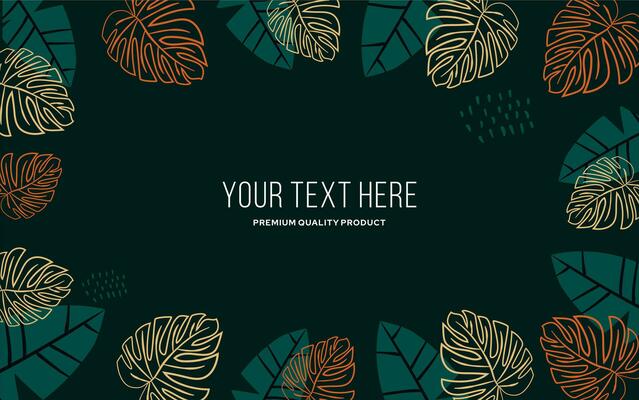 Premium Packaging Background, Green and Gold Palm leaves Background, artistic covers design, tropical background for branding, modern backgrounds. Trendy pattern. Luxury Vector