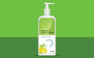 Lemon liquid soap label design packaging 3d illustration design label vector design